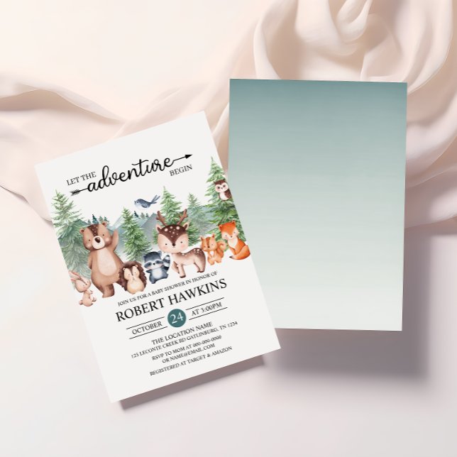 Let The Adventure Begin Baby Shower Invitation (Creator Uploaded)