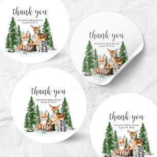 Let the Adventure Begin Baby Shower Round Classic Round Sticker