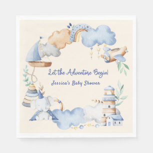 Let the Adventure Begin Boy Baby Toy Baby Shower Napkin
