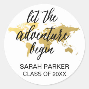 Let the adventure begin custom grad sticker
