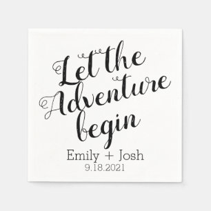 Let the adventure begin custom personalized napkin