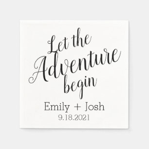 Let the adventure begin custom personalized  napkin