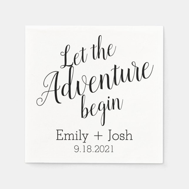 Let the adventure begin custom personalized  napkin (Front)