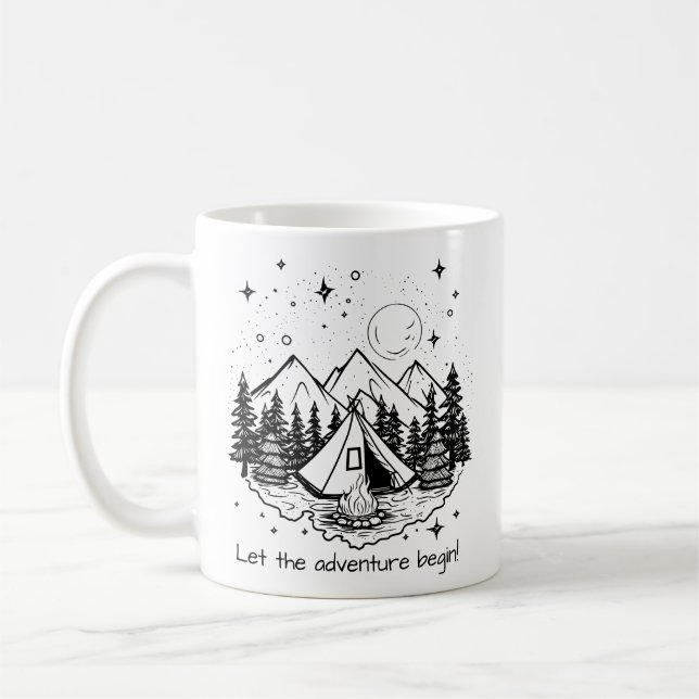 Let the Adventure Begin! Customizable Couple's Mug (Left)