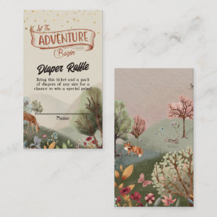 Let The Adventure Begin Diaper Raffle Tickets Enclosure Card