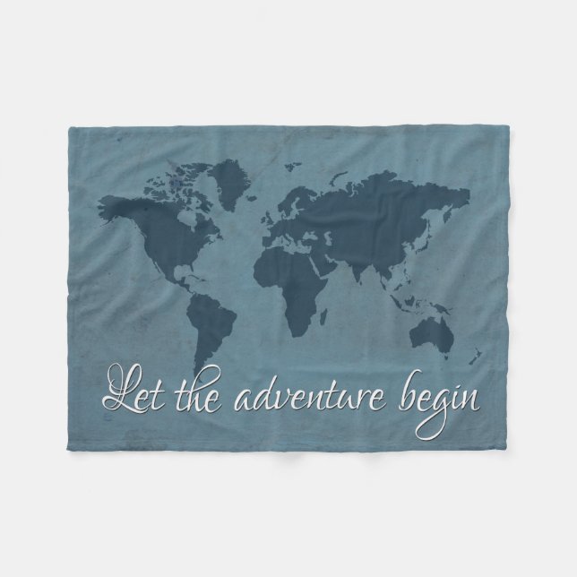 Let the adventure begin fleece blanket (Front (Horizontal))