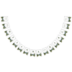 Let the Adventure Begin Forest Rustic Baby Shower Bunting Flags