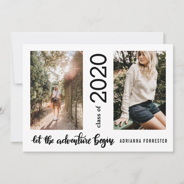 Let The Adventure Begin Graduate Class of 2020 Invitation (Front)