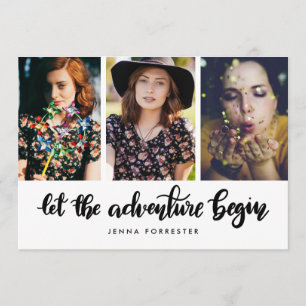 Let The Adventure Begin Graduate Photo Invitation