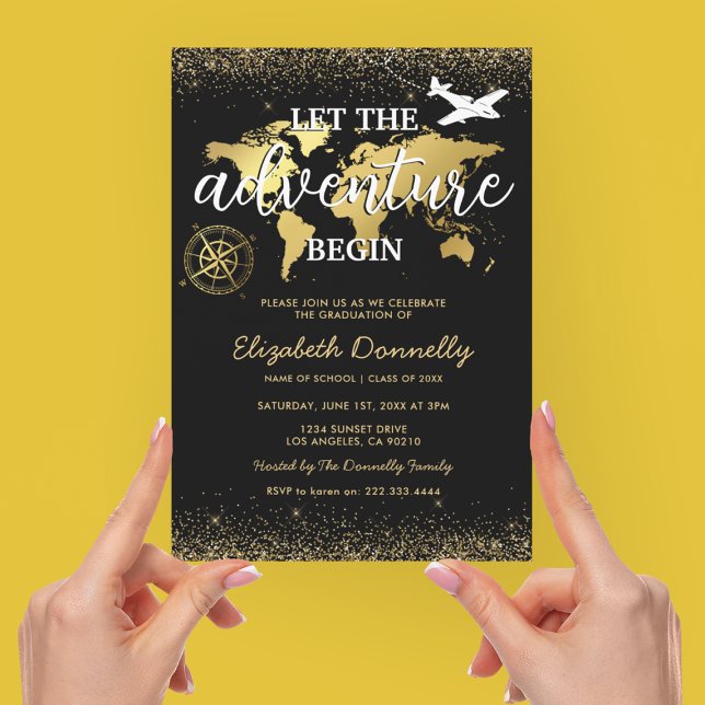 Let The Adventure Begin Graduation Party Invitation (Creator Uploaded)