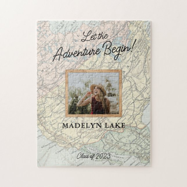 Let the Adventure Begin Graduation Photo Jigsaw Puzzle (Vertical)