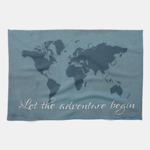 Let the adventure begin kitchen towel