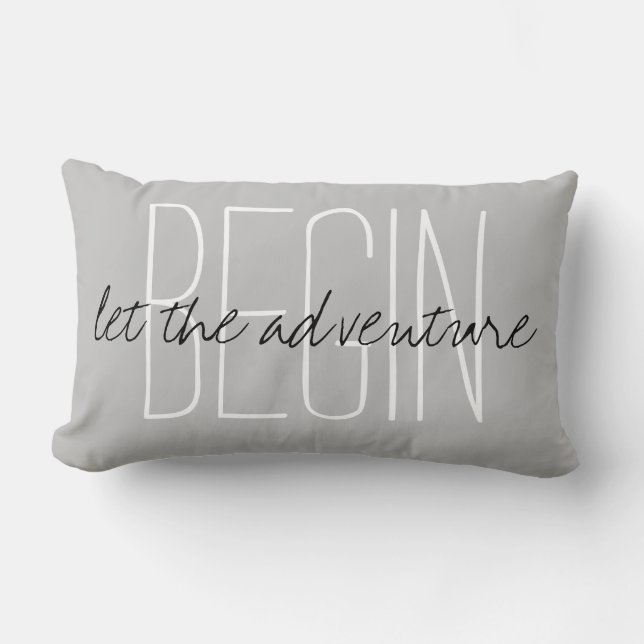 Let the adventure begin lumbar pillow (Front)