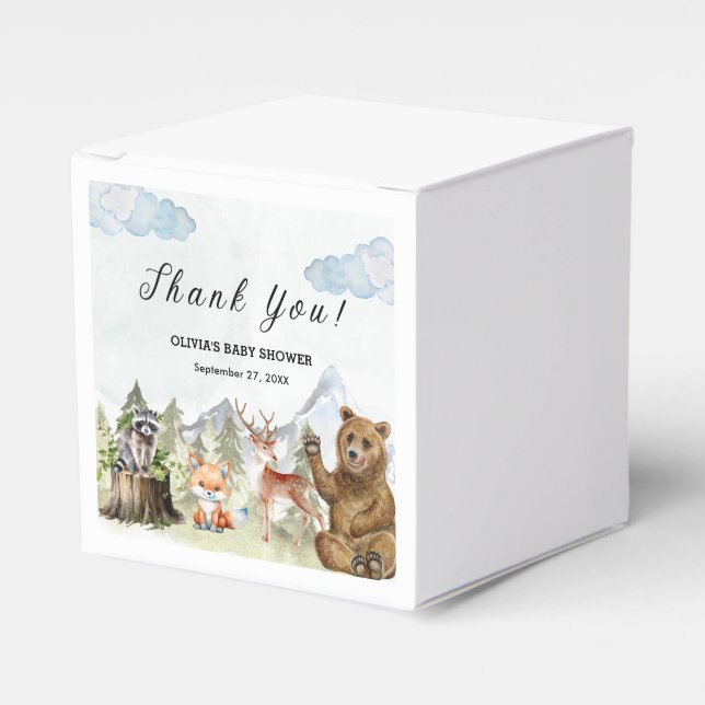 Let the Adventure Begin Mountain Boy Baby Shower  Favor Box (Front Side)