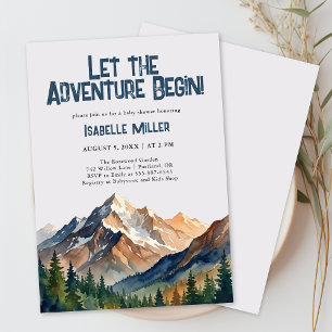 Let The Adventure Begin Mountain Boy Baby Shower Invitation