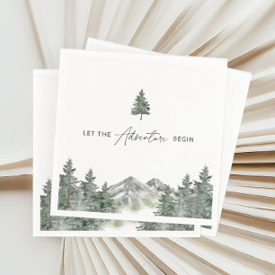 Let The Adventure Begin Mountain Boy Baby Shower Napkin