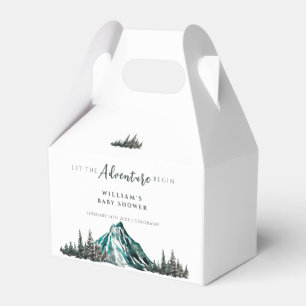 Let The Adventure Begin Mountain Pine Baby Shower Favor Box