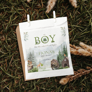 Let The Adventure Begin Mountains Boy Baby Shower Favour Bag