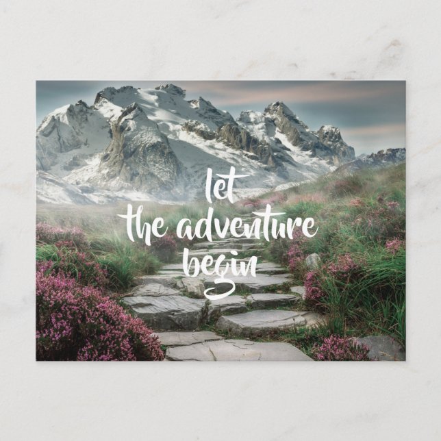 Let the adventure begin /Mountains /Personalized Postcard (Front)