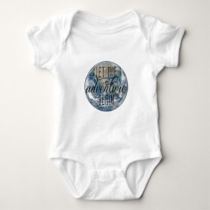 Let the adventure begin Mug, Quote Baby Bodysuit