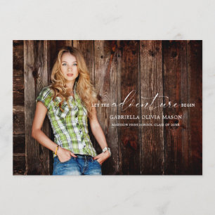 Let The Adventure Begin Photo Graduation Announcement