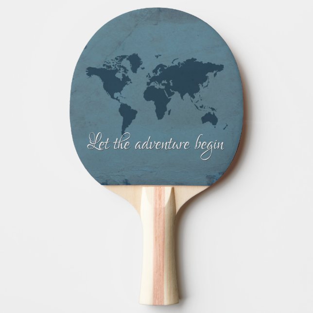 Let the adventure begin ping pong paddle (Front)