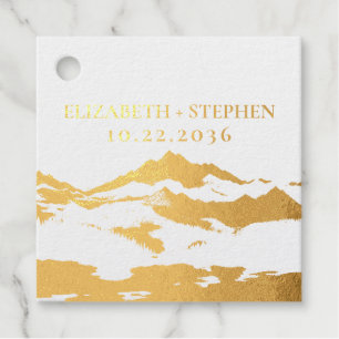 Let The Adventure Begin Real Gold Mountain Wedding Favour Tags