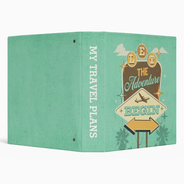 Let the adventure begin retro style design binder (Background)