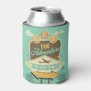 Let the adventure begin retro style design can cooler
