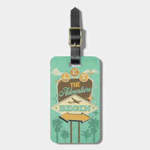 Let the adventure begin retro style design luggage tag