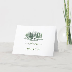 Let The Adventure Begin Rustic Forest Baby Shower Thank You Card