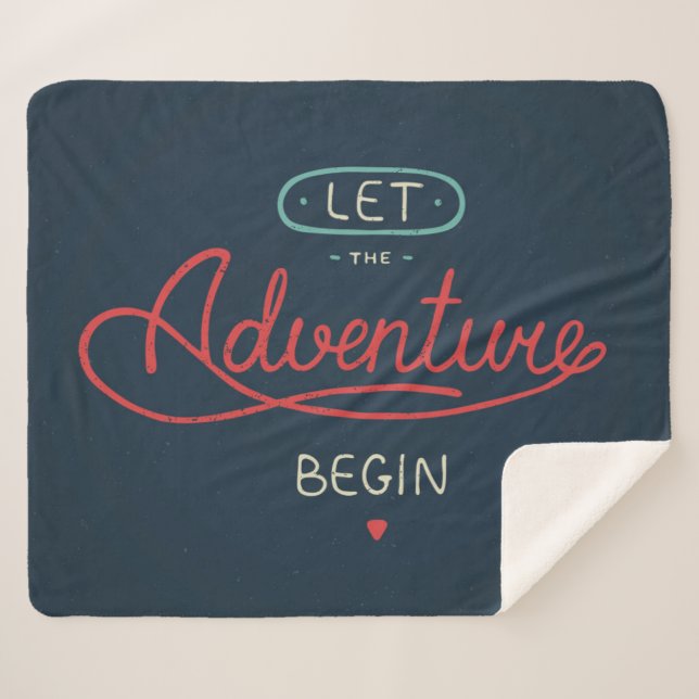 Let The Adventure Begin Sherpa Blanket (Front (Horizontal))