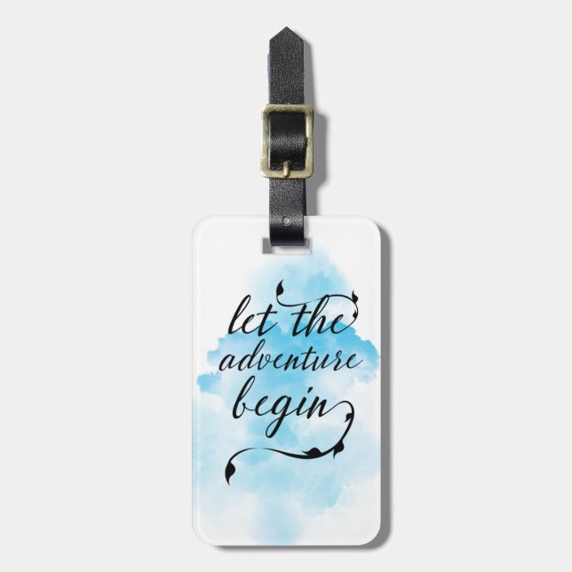 Let the adventure begin tag (Front Vertical)