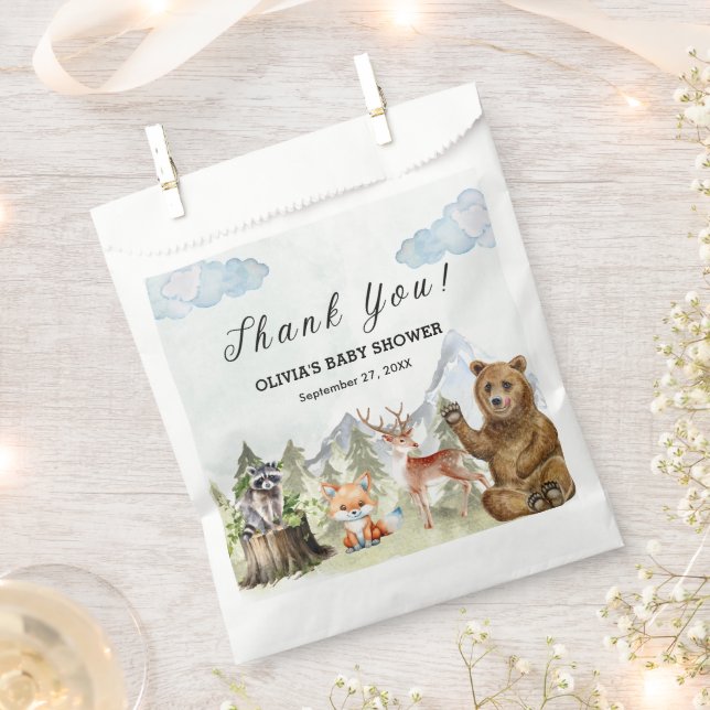 Let the Adventure Begin Thank You Baby Shower Favour Bag (Clipped)