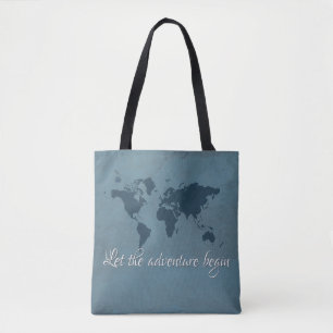 Let the adventure begin tote bag
