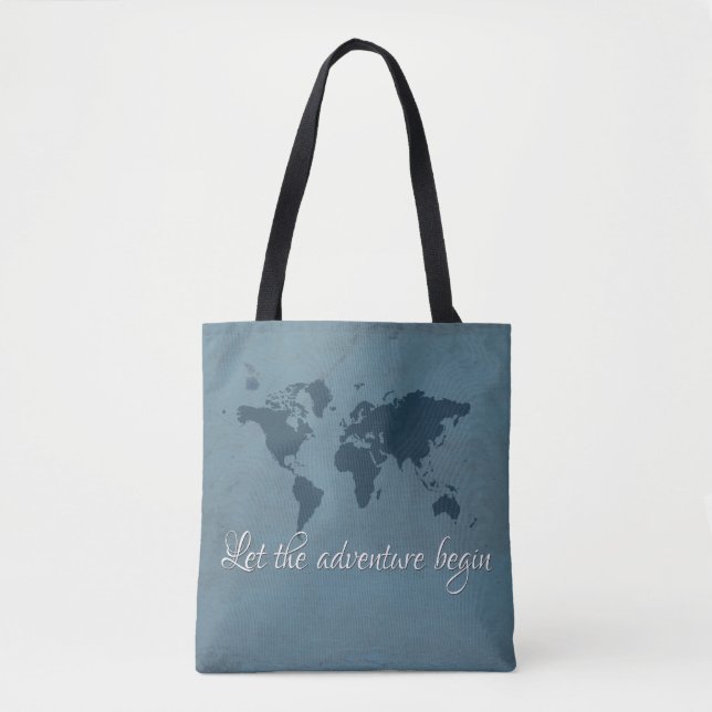 Let the adventure begin tote bag (Front)