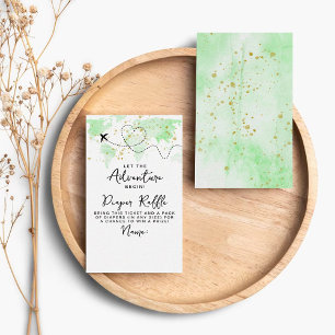 "Let The Adventure Begin!" Travel Map Baby Shower Enclosure Card