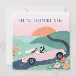 "Let the Adventure Begin Wedding Card 
