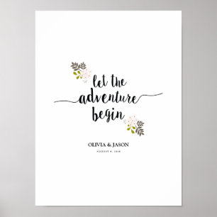 Let the Adventure Begin Wedding Reception Print