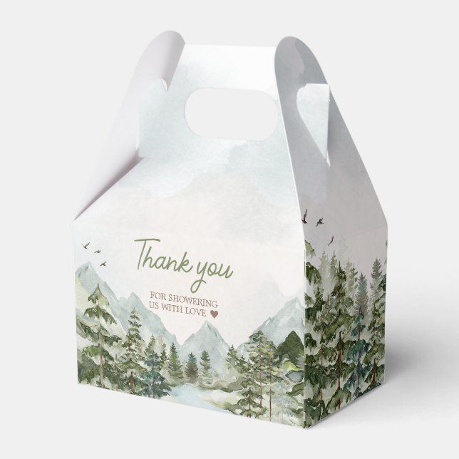 Let the Adventure Begin Woodland Baby Shower Favor Box (Front Side)