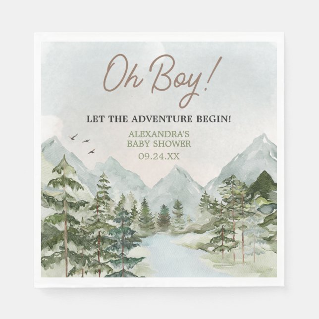 Let the Adventure Begin Woodland Baby Shower Napkin