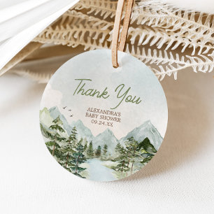 Let the Adventure Begin Woodland Baby Shower Round Favour Tags