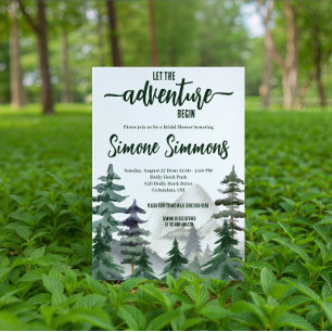 Let the Adventure Begin!  Woodland Bridal Shower  Invitation