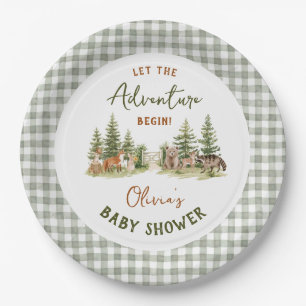 Let the Adventure BeginWoodland Animal Baby Shower Paper Plate