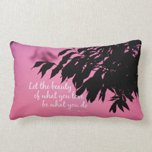 Let the Beauty of what you Love Rumi Quote Lumbar Pillow
