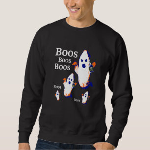 Let The Boos Begin Scary Halloween Ghosts Sweatshirt
