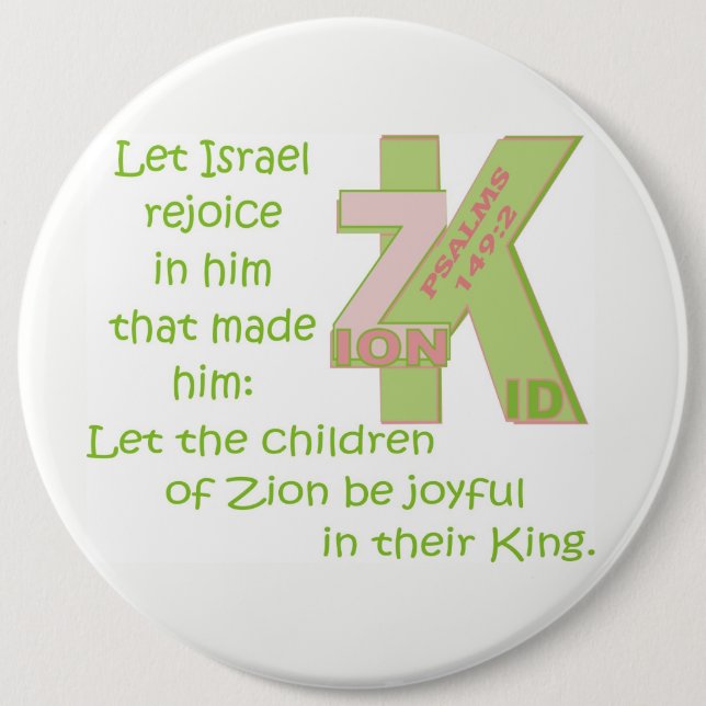 LET THE CHILDREN BE JOYFUL IN THEIR KING© BtnENG P 6 Inch Round Button (Front)