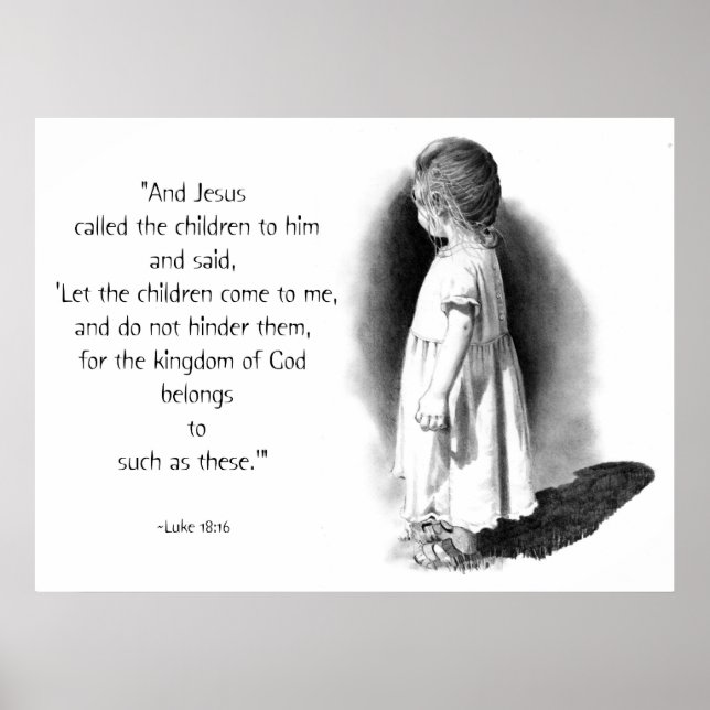 LET THE CHILDREN COME: JESUS: PENCIL ART POSTER (Front)