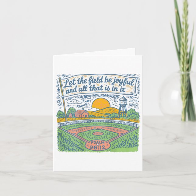 Let The Field Be Joyful Funny Baseball Game Day (  Card (Front)