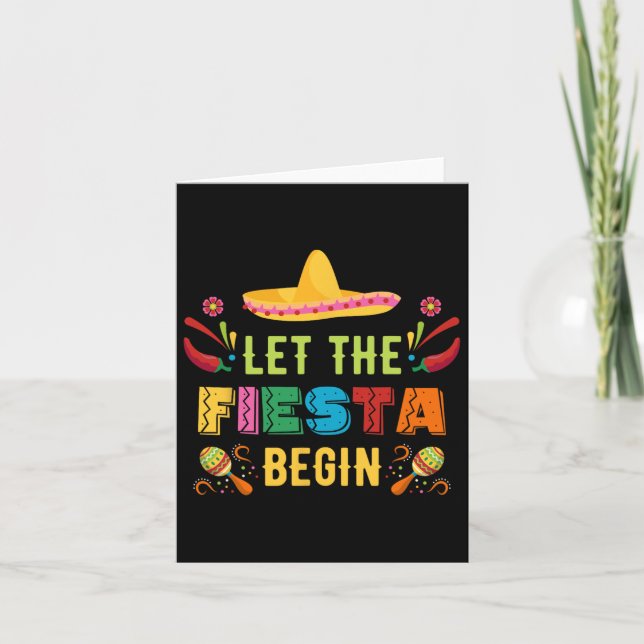 Let The Fiesta Begin Funny Cinco De Mayo Mexican P Card (Front)